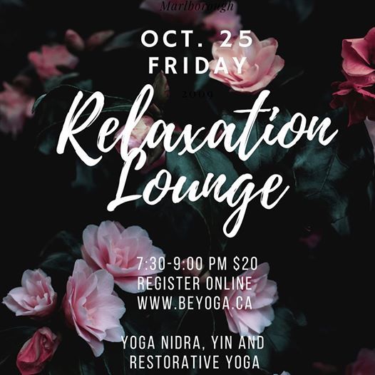 Relaxation Lounge, Be Yoga, Winnipeg, 25 October 2019 AllEvents.in