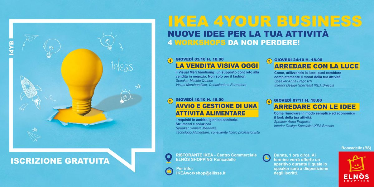 Ikea 4your Business Nuove Idee Per La Tua Attivita Elnos Shopping Roncadelle October 10 19 Allevents In