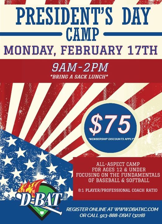 Presidents Day Camp At D Bat Kansas City Lenexa