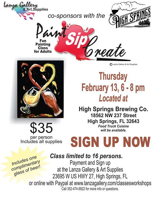 Paint Sip Create High Springs Brewing Company!, Lanza Gallery & Art