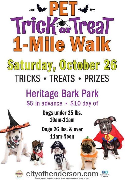 Pet Trick Or Treat, Heritage Bark Park Henderson, October 26 2019 AllEvents.in