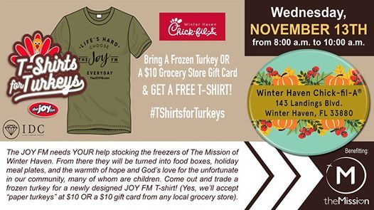 T Shirts For Turkey For The Mission At Chick Fil A Winter Haven