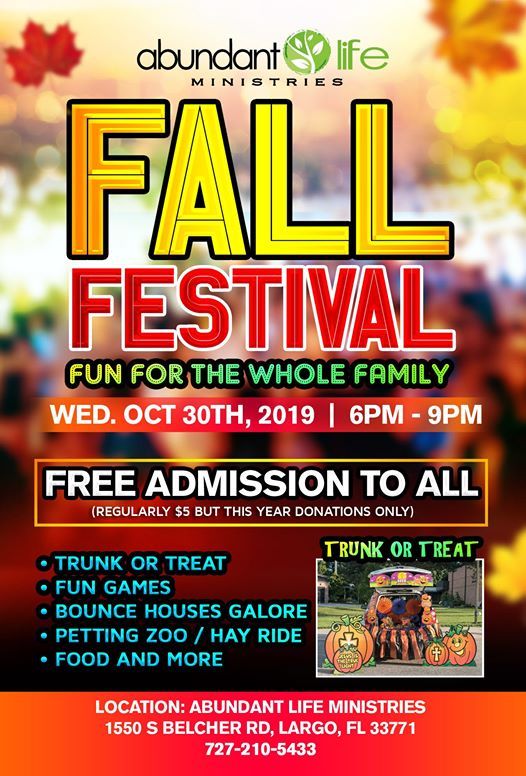 Fall Festival At Abundant Life Ministries Largo Fl Largo