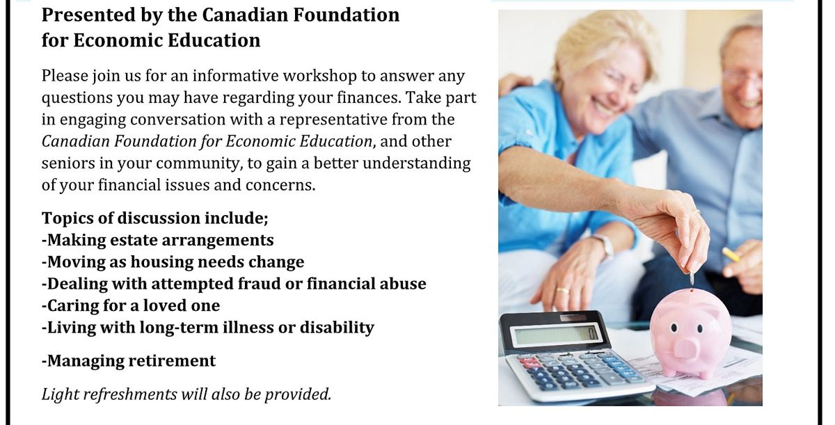 Free Financial Literacy Workshop For Seniors At Ladner Lawn