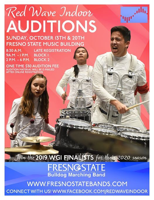 Red Wave Indoor Percussion Auditions, Fresno State Music Department