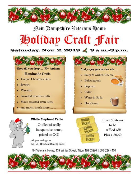 NHVH Holiday Craft Fair, New Hampshire Veterans Home, Tilton, November