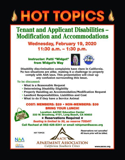 Hot Topics Tenant And Applicant Disabilities At Apartment