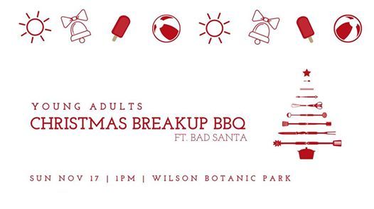 Young Adults Christmas Breakup Bbq Ft Bad Santa At Wilson Botanic