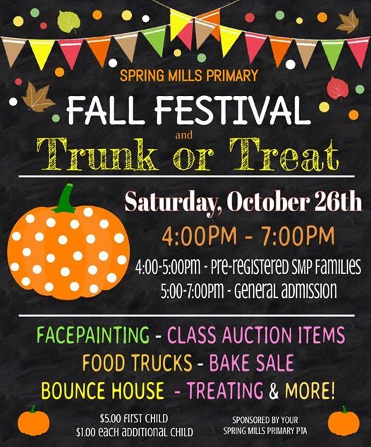 Spring Mills Primary Fall Festival & Trunk or Treat, Spring Mills