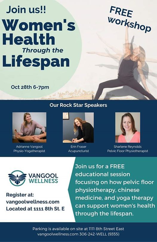Free Womens Health Vangool Wellness, Saskatoon, October 28