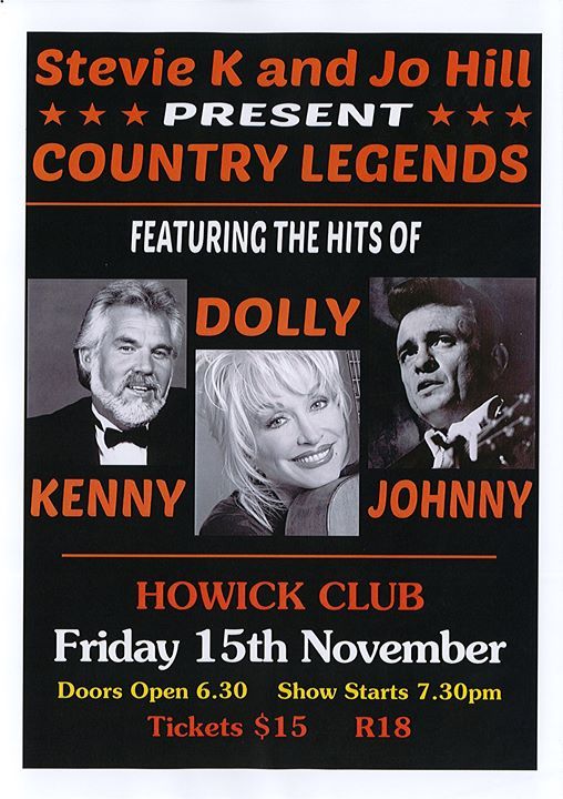 Country Legends Tribute Show, Howick Club Inc, Auckland, November 15 2019 AllEvents.in