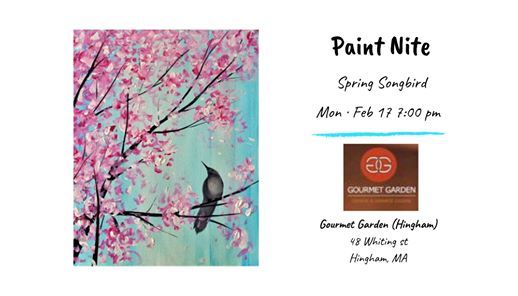 Paint Nite Spring Songbird At Gourmet Garden Restaurant Canton Ma