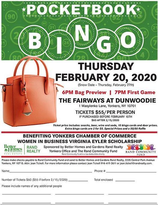 Pocketbook Bingo Fundraiser, The Fairways at Dunwoodie, Yonkers
