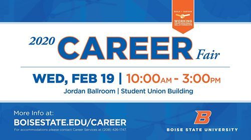Boise State Spring Career Fair Boise State Career Services February 19 2020 Allevents In Boise State Spring Career Fair 2022