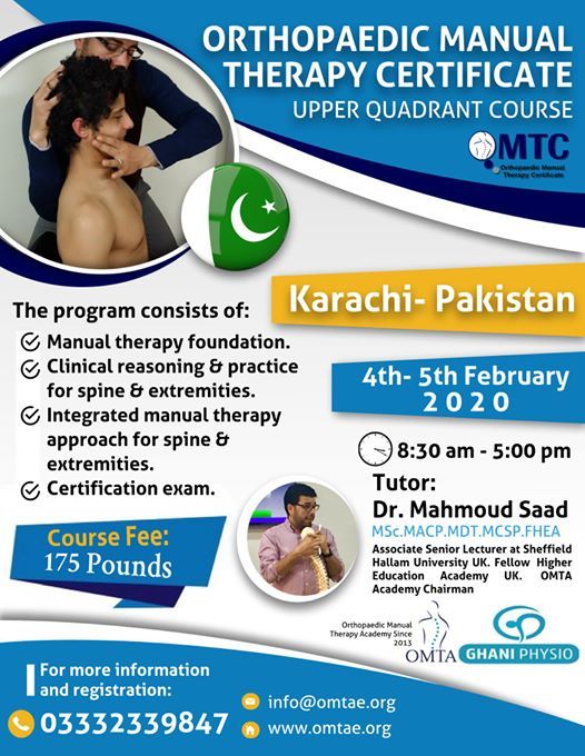 Orthopaedic Manual Therapy Certificate ( Upper Quadrant Course