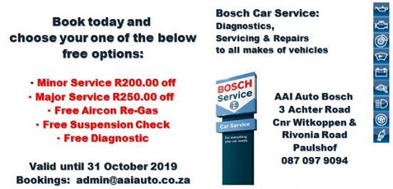 Promotion At Aai Auto Bosch Car Service Centre Sandton