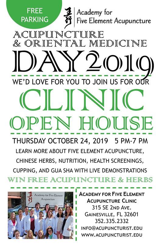 Clinic Open House, Academy for Five Element Acupuncture, Gainesville